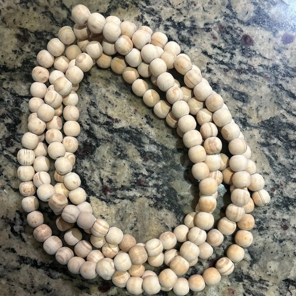 33' Wooden Beads Christmas Garland